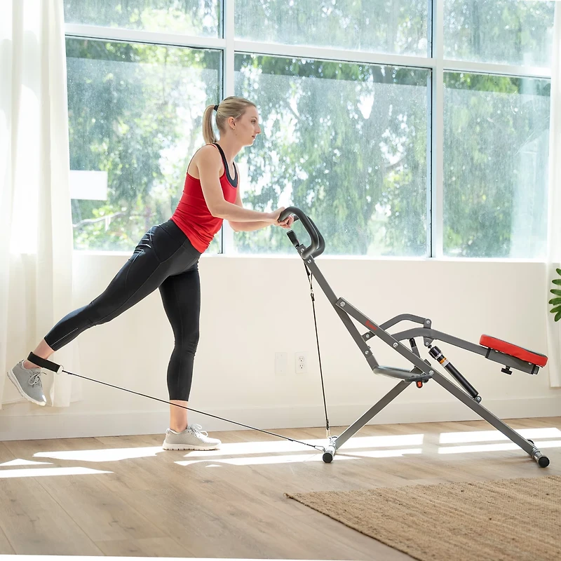 Sunny Health & Fitness Row-N-Ride Pro Squat Assist Trainer