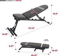 Sunny Health & Fitness Adjustable Utility Weight Bench