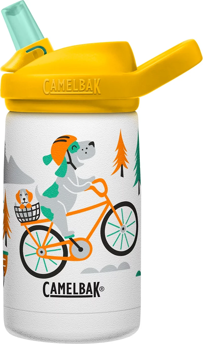 CamelBak Kids' eddy+ 12 oz Biking Dogs Water Bottle