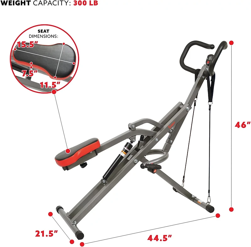 Sunny Health & Fitness Row-N-Ride Pro Squat Assist Trainer