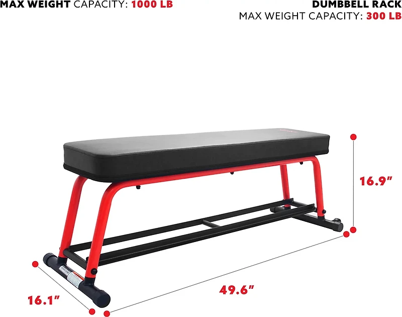 Sunny Health & Fitness Power Zone Flat Bench