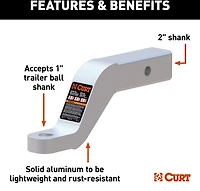 CURT 45361 Aluminum Ball Mount