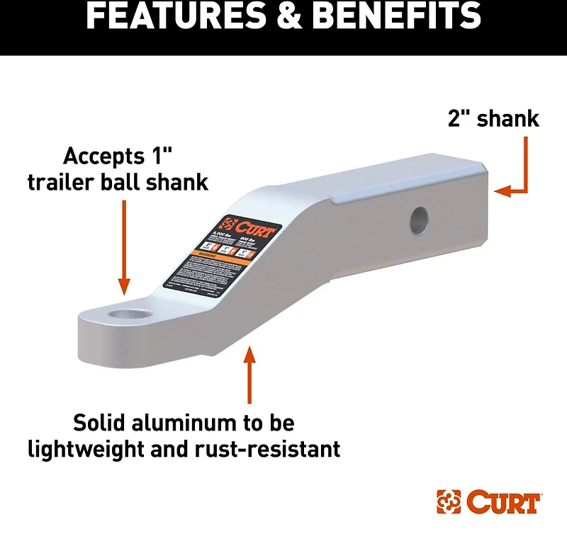 CURT 45460 Aluminum Ball Mount