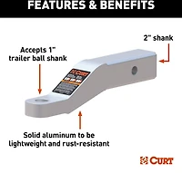 CURT 45460 Aluminum Ball Mount