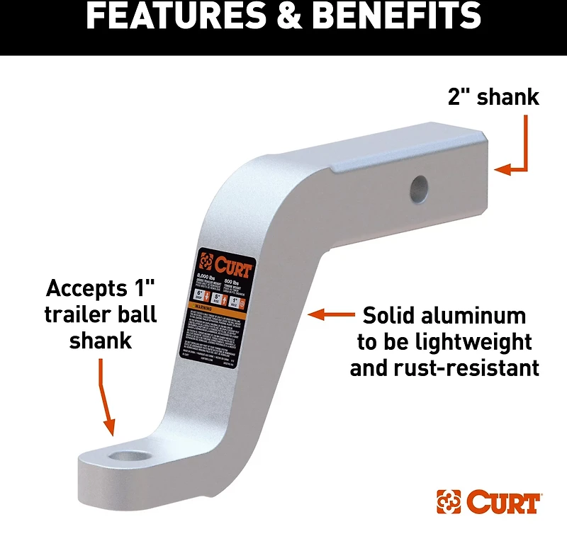 CURT 45362 Aluminum Ball Mount
