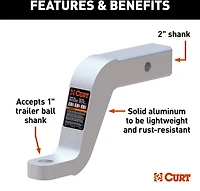 CURT 45362 Aluminum Ball Mount