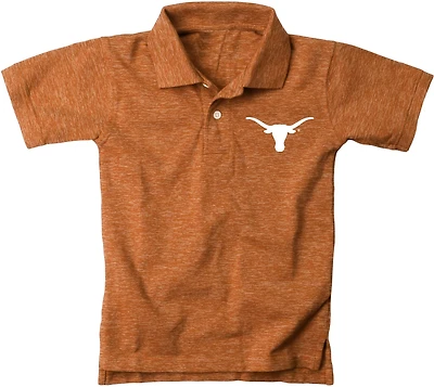 Wes and Willy Youth University of Texas Cloudy Yarn Polo Shirt