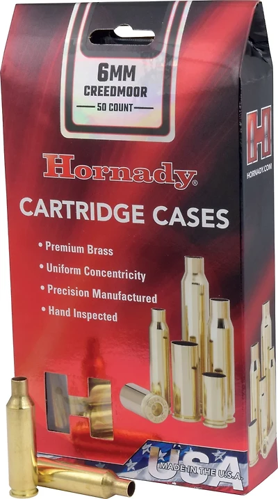Hornady Unprimed 6mm Creedmoor Cartridge Cases - 50 Rounds