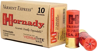 Hornady Varmint Express 12-Gauge 2-3/4 in 4 Buckshot Shotshells - 10-Rounds