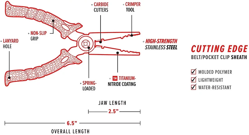 Bubba 6.5 in Stainless Steel Fishing Pliers