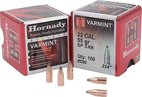 Hornady Traditional Varmint .22 Cal .224 55-Grain Reloading Bullets - 100 Rounds