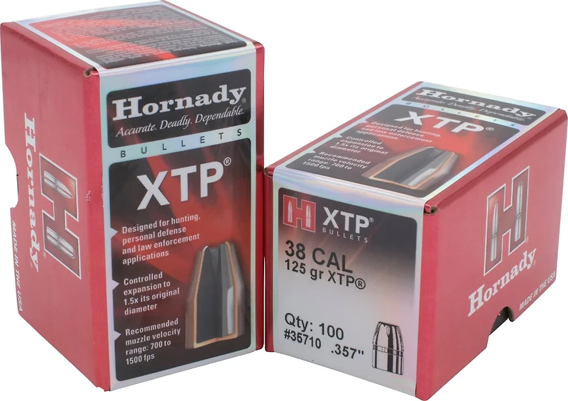 Hornady XTP 357 Mag 125-Grain Reloading Bullets - 100 Rounds
