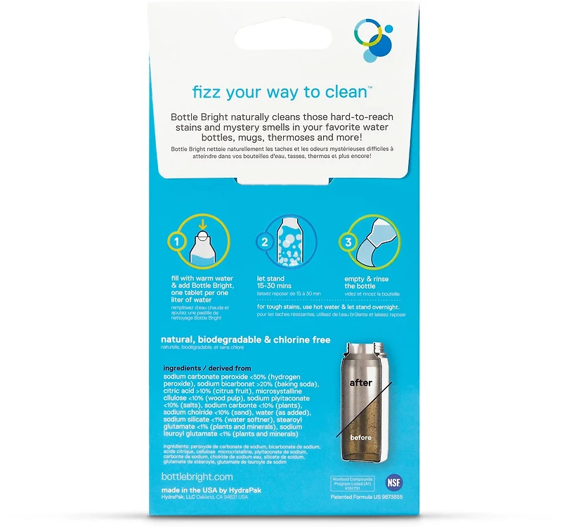 HydraPak Bottle Bright All-Natural Cleaning Tablets 12-Pack