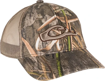 Drake Waterfowl Adults' Blades Habitat 6-Panel Camo Mesh Back Cap