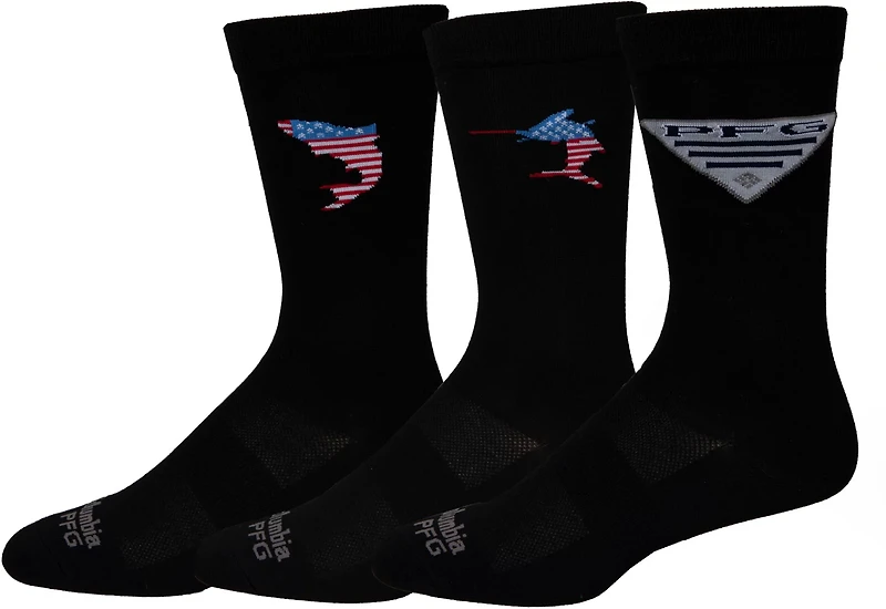 Columbia Sportswear Men's PFG Crew Socks 3-Pack