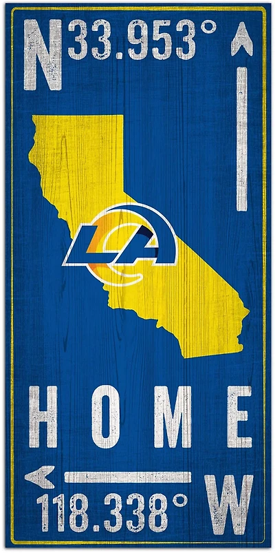 Fan Creations Los Angeles Rams Coordinate 6 in x 12 in Sign