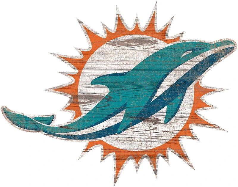 Fan Creations Miami Dolphins Distressed Logo Cutout Sign
