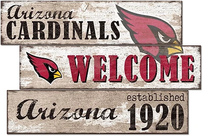 Fan Creations Arizona Cardinals Welcome 3 Plank Decor