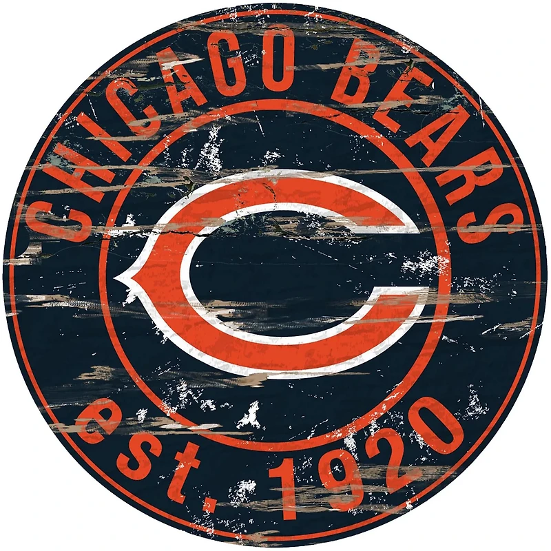 Fan Creations Chicago Bears Round Distressed Sign