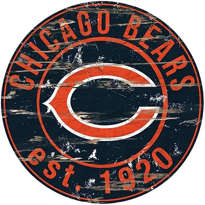 Fan Creations Chicago Bears Round Distressed Sign