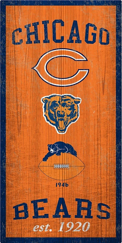 Fan Creations Chicago Bears Heritage 6 x 12 Sign