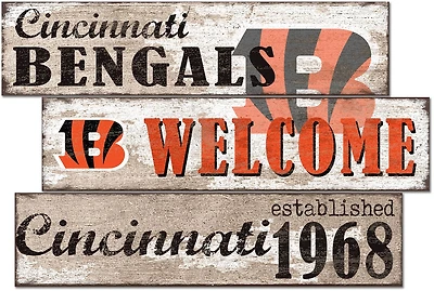 Fan Creations Cincinnati Bengals Welcome 3 Plank Decor