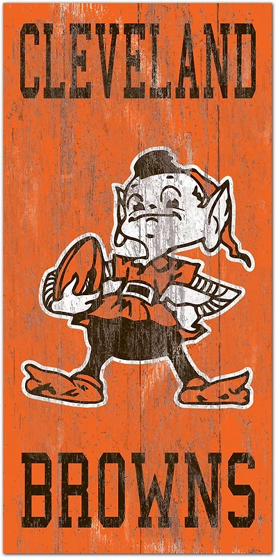 Fan Creations Cleveland Browns 6 in x 12 in Heritage Distressed Logo Sign