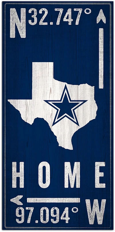 Fan Creations Dallas Cowboys Coordinate 6 in x 12 in Sign