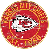 Fan Creations Kansas City Chiefs Round Distressed Sign