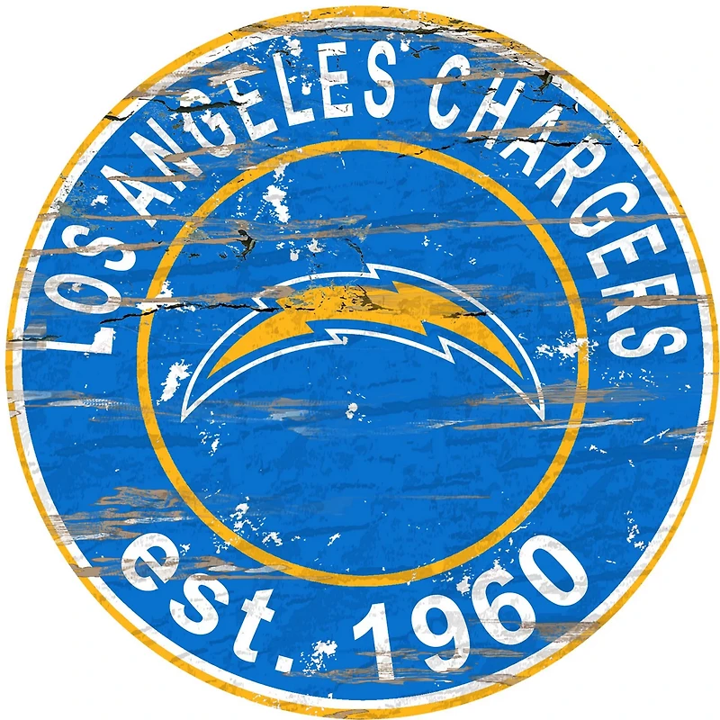 Fan Creations Los Angeles Chargers Round Distressed Sign