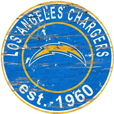 Fan Creations Los Angeles Chargers Round Distressed Sign