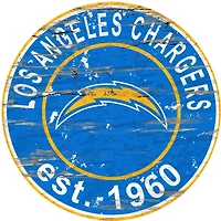 Fan Creations Los Angeles Chargers Round Distressed Sign