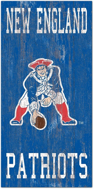 Fan Creations New England Patriots 6 in x 12 in Heritage Distressed Logo Sign