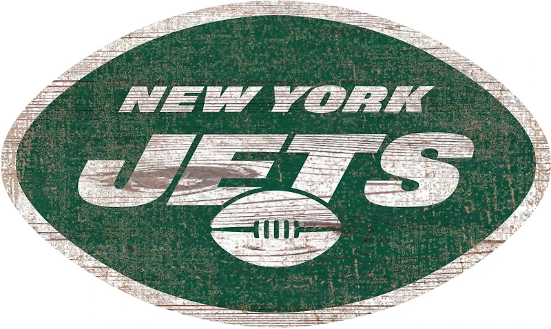 Fan Creations New York Jets Distressed Logo Cutout Sign