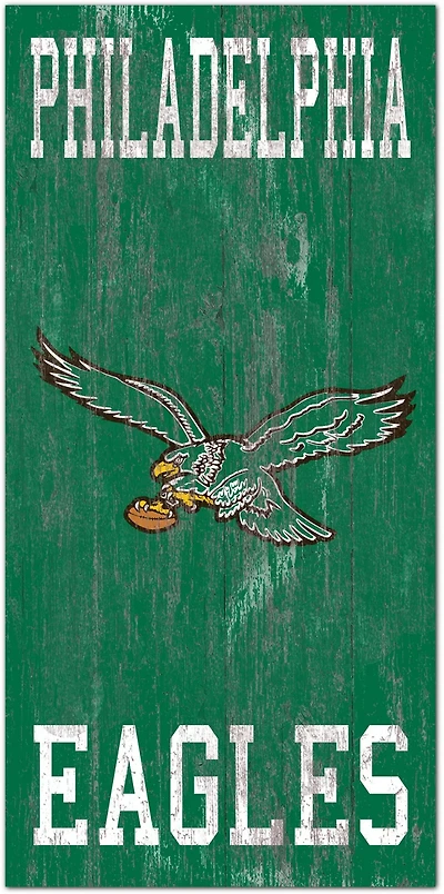 Fan Creations Philadelphia Eagles 6 in x 12 in Heritage Distressed Logo Sign