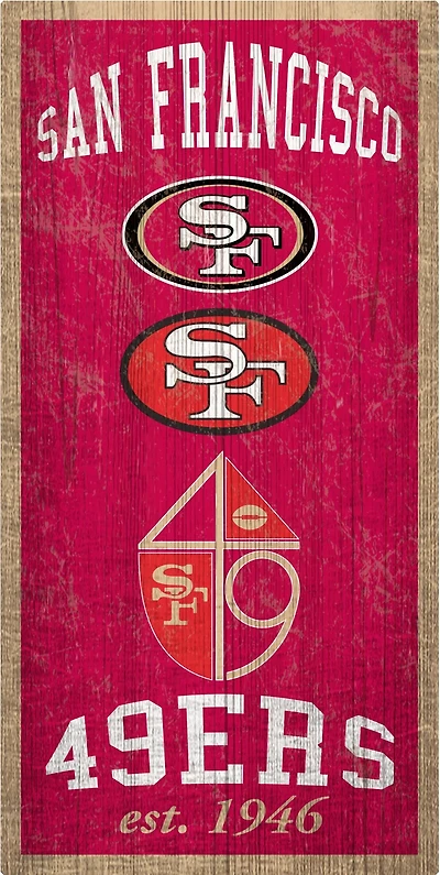 Fan Creations San Francisco 49ers Heritage 6 x 12 Sign