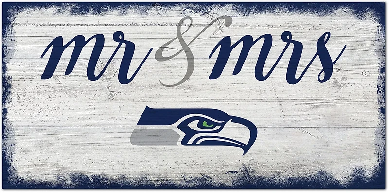 Fan Creations Seattle Seahawks Mr and Mrs 6x12 Sign