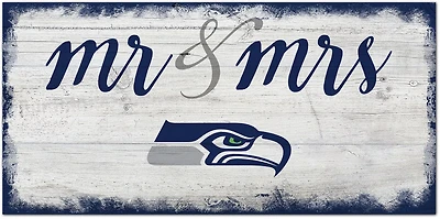 Fan Creations Seattle Seahawks Mr and Mrs 6x12 Sign