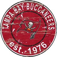 Fan Creations Tampa Bay Buccaneers Round Distressed Sign