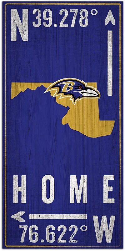Fan Creations Baltimore Ravens Coordinate 6 in x 12 in Sign