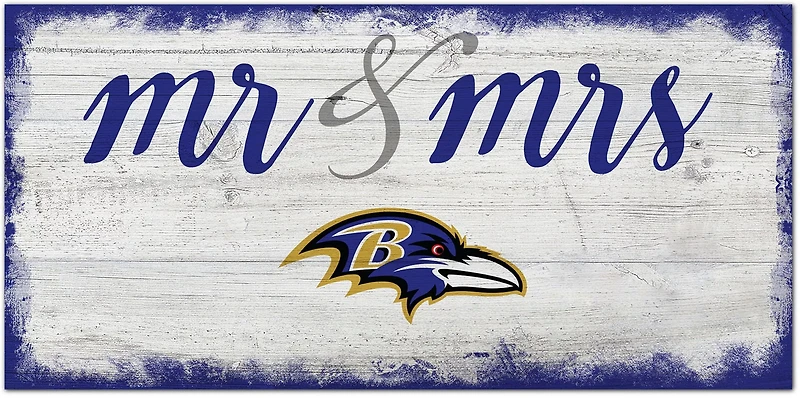Fan Creations Baltimore Ravens Mr and Mrs 6x12 Sign
