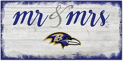 Fan Creations Baltimore Ravens Mr and Mrs 6x12 Sign