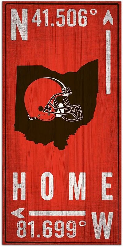 Fan Creations Cleveland Browns Coordinate 6 in x 12 in Sign