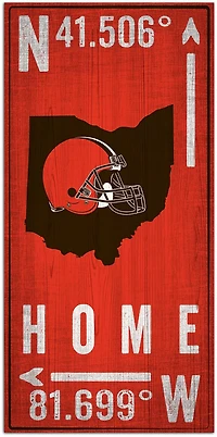 Fan Creations Cleveland Browns Coordinate 6 in x 12 in Sign