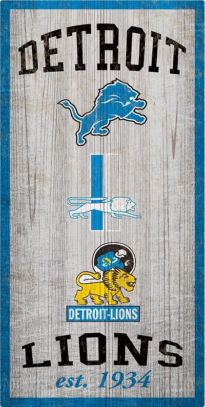 Fan Creations Detroit Lions Heritage 6 x 12 Sign