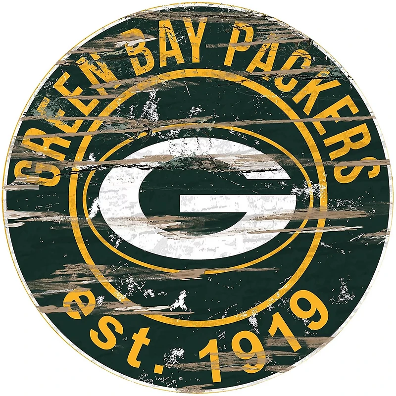 Fan Creations Green Bay Packers Round Distressed Sign