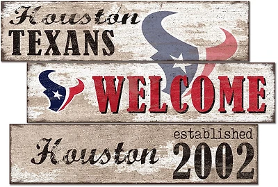 Fan Creations Houston Texans Welcome 3 Plank Decor
