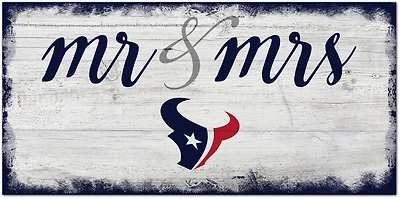 Fan Creations Houston Texans Script Mr and Mrs 6x12 Sign