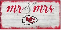 Fan Creations Kansas City Chiefs Script Mr and Mrs 6x12 Sign