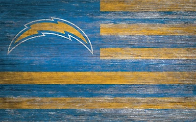 Fan Creations Los Angeles Chargers 11 in x 19 in Distressed Flag Sign